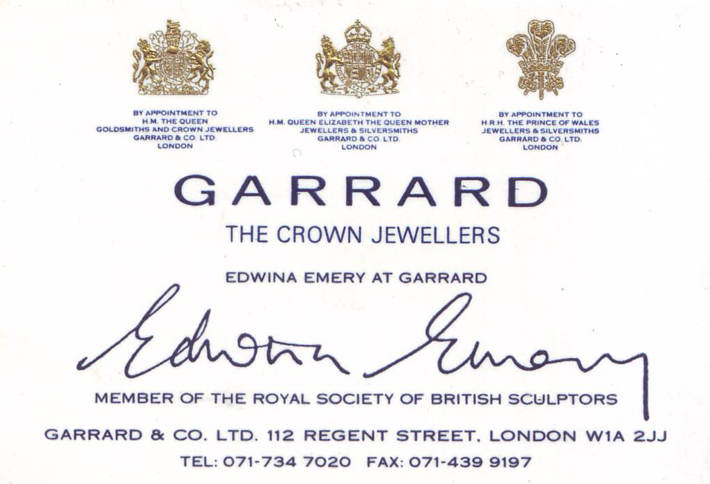 Business Card Garrard - The Crown Jewellers